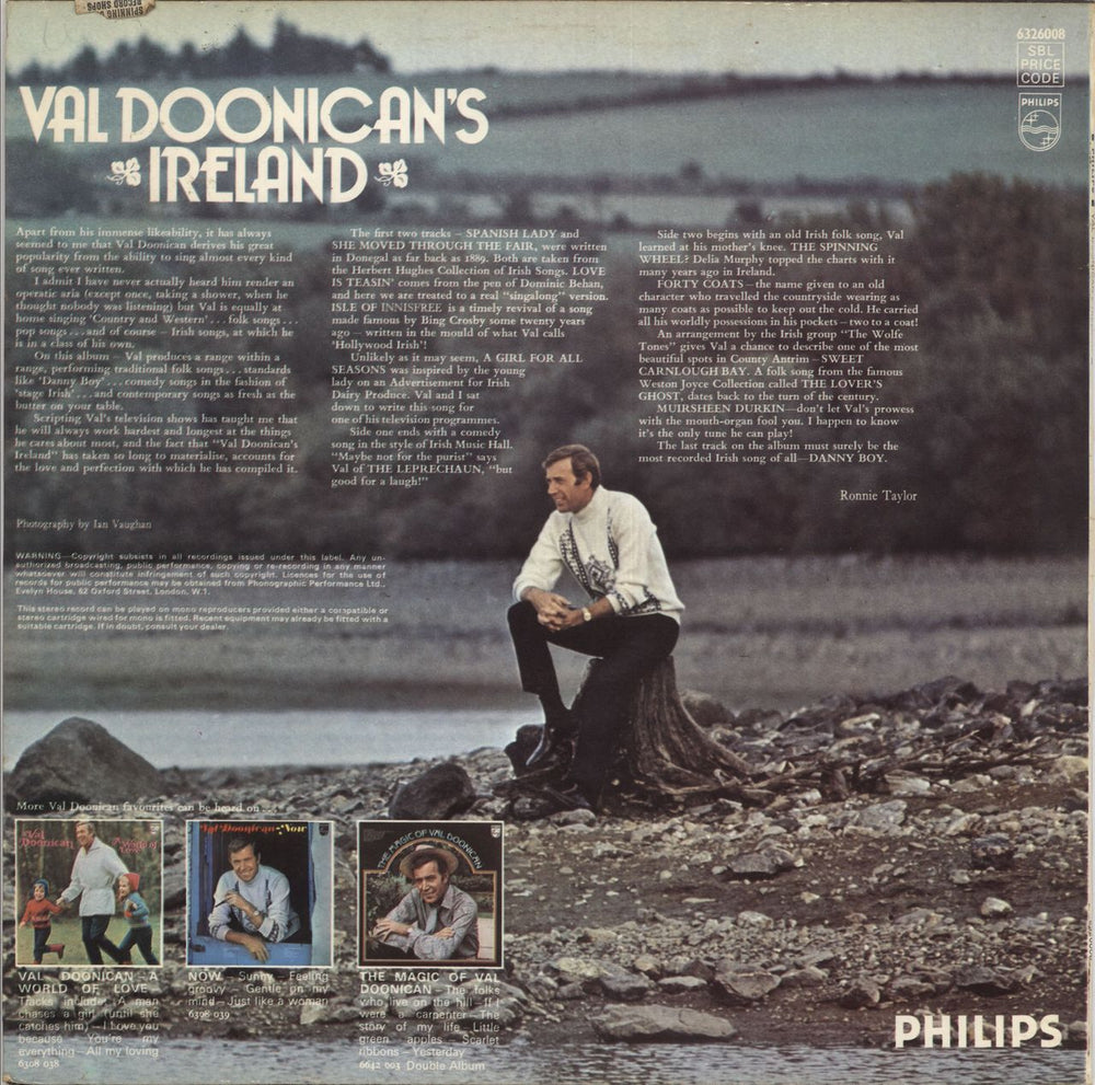 Val Doonican Val Doonican's Ireland UK vinyl LP album (LP record)