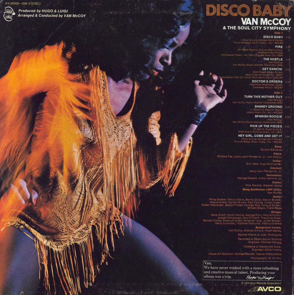 Van McCoy Disco Baby US vinyl LP album (LP record)