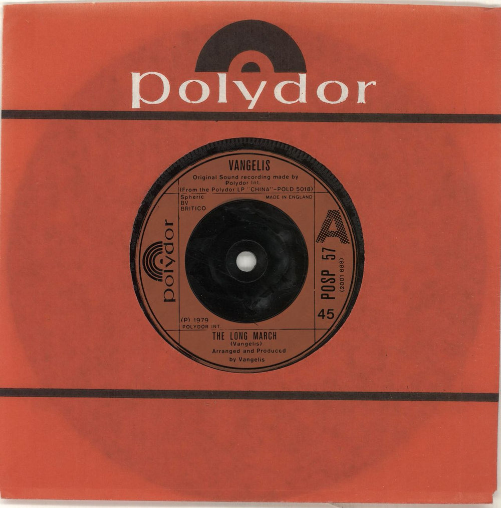 Vangelis The Long March UK 7" vinyl single (7 inch record / 45) POSP57