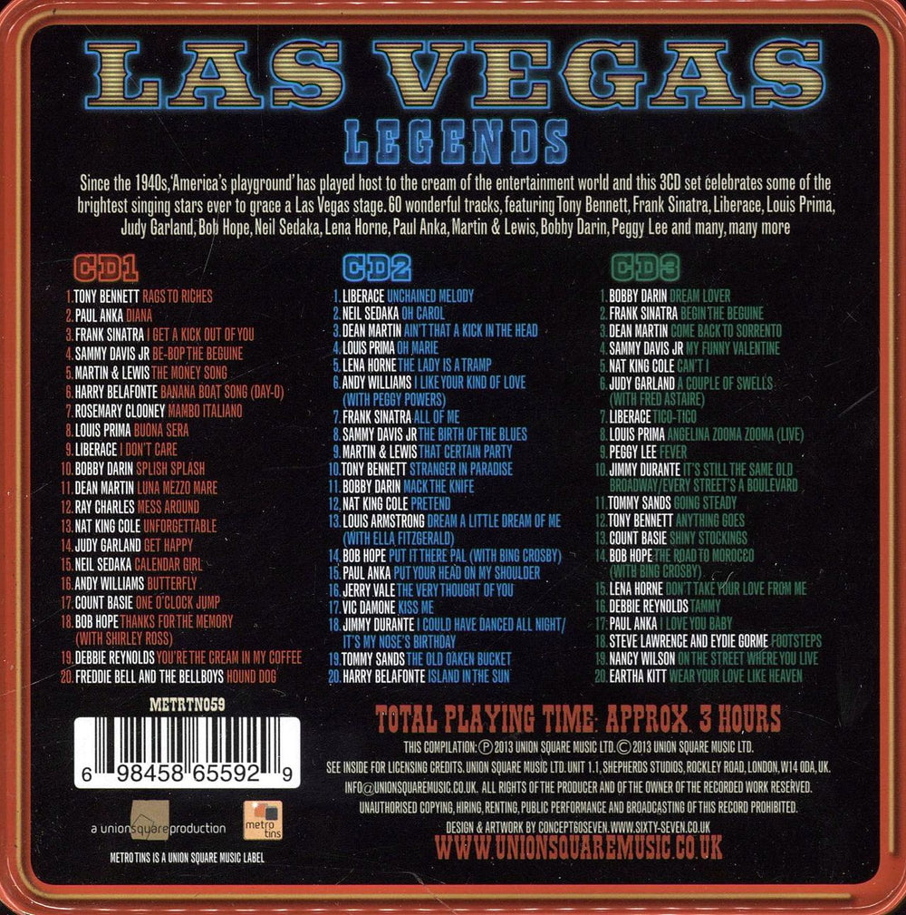 Various-50s/Rock & Roll/Rockabilly Las Vegas Legends UK CD Album Box Set 50VDXLA760493