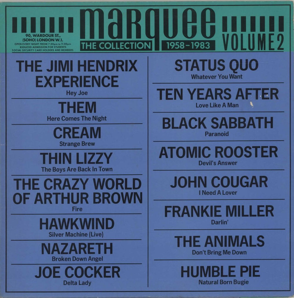 Various-60s & 70s The Marquee Collection Vol. 2 UK vinyl LP album (LP record) MAR2