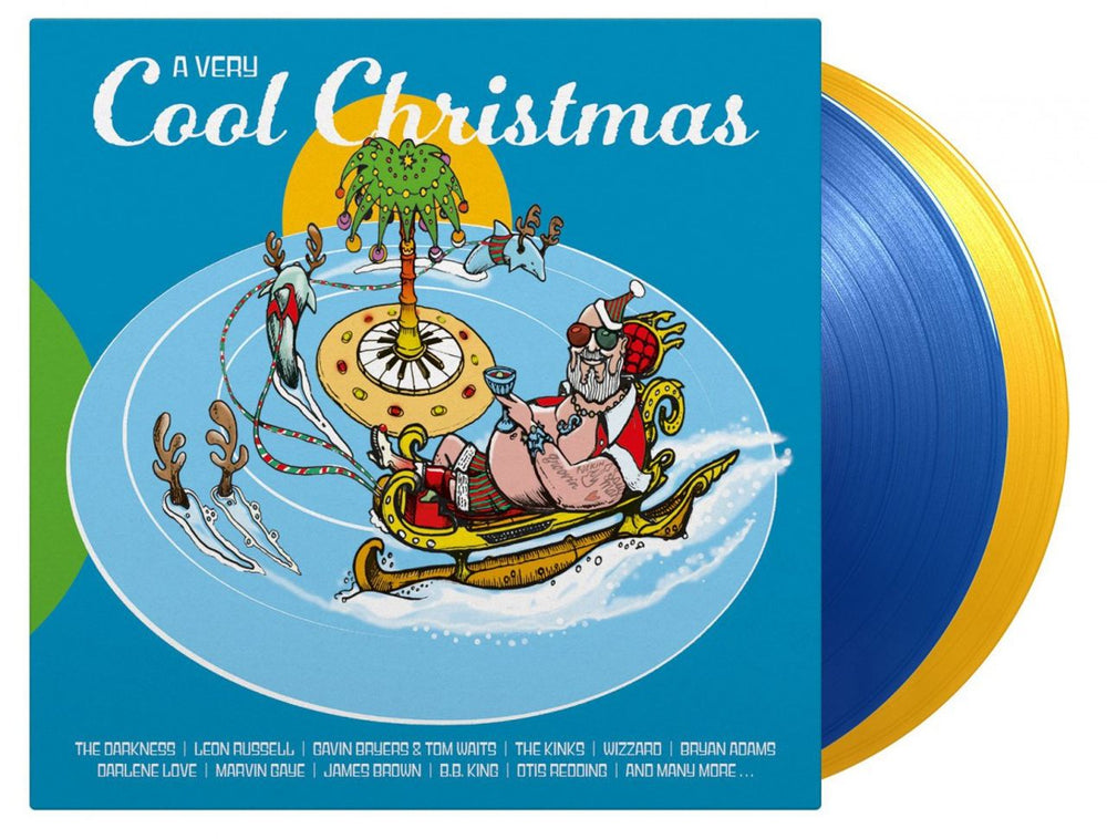 Various Artists A Very Cool Christmas - 180gm Blue & Yellow Vinyl - Numbered UK 2-LP vinyl record set (Double LP Album) MOVLP2590