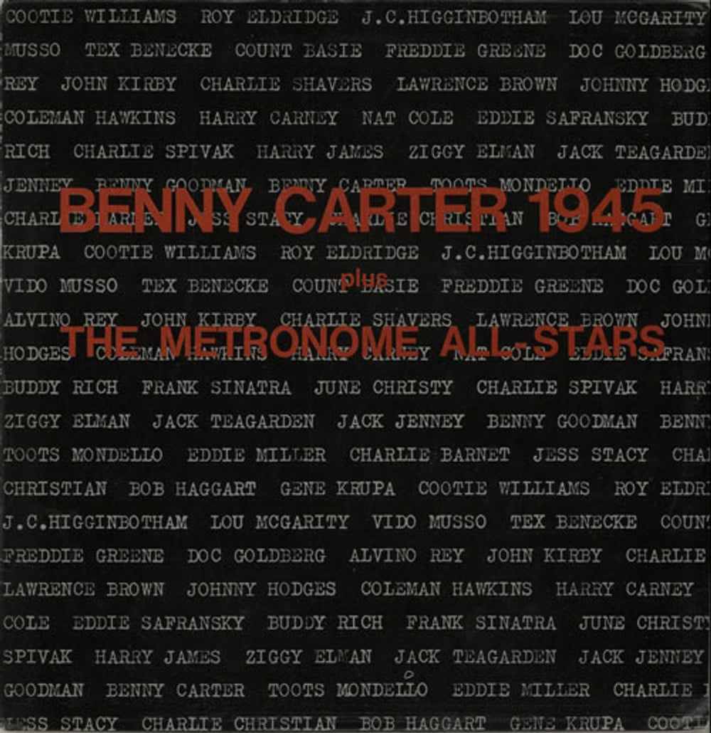 Various-Jazz Benny Carter 1945 plus The Metronome All-Stars Italian vinyl LP album (LP record) Q-009