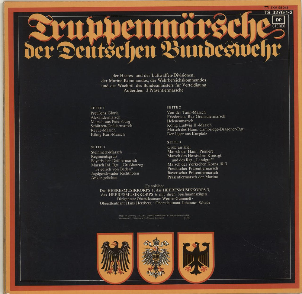 Various-Military Bands Truppenmärsche Der Deutschen Bundeswehr German 2-LP vinyl record set (Double LP Album)