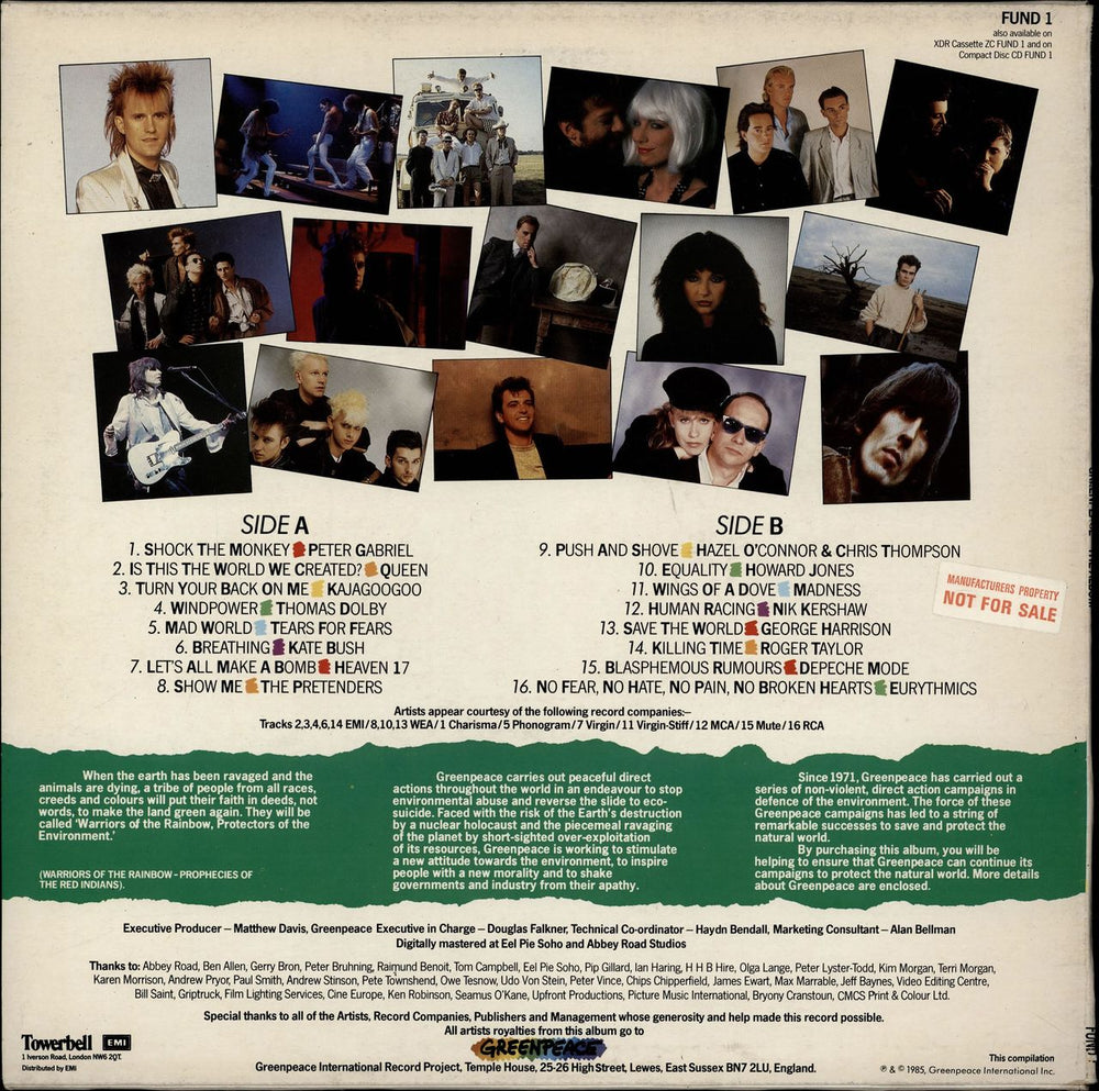 Various-Pop Greenpeace - The Album - Promo stickered UK vinyl LP album (LP record)