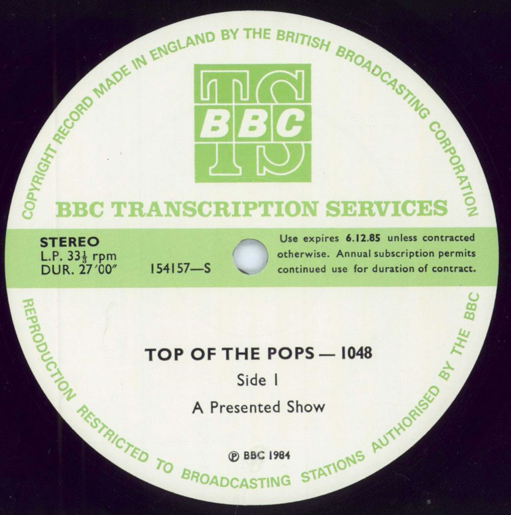 Various-Pop Top Of The Pops 1048 UK Promo vinyl LP album (LP record) 154157/58-S