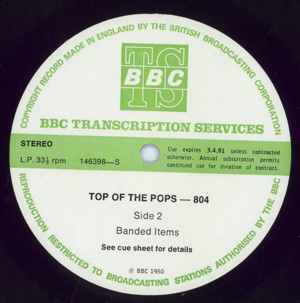 Various-Pop Top Of The Pops 804 UK Promo vinyl LP album (LP record)