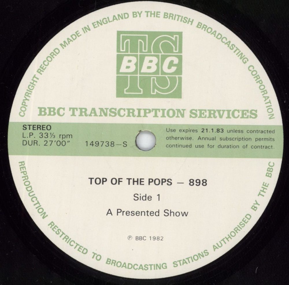 Various-Pop Top Of The Pops 898 UK Promo vinyl LP album (LP record) 149739/80-S