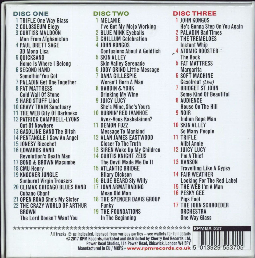 Various-Prog & Psych One Way Glass (Dancefloor Prog, Brit Jazz & Funky Folk 1968-1975) UK CD Album Box Set