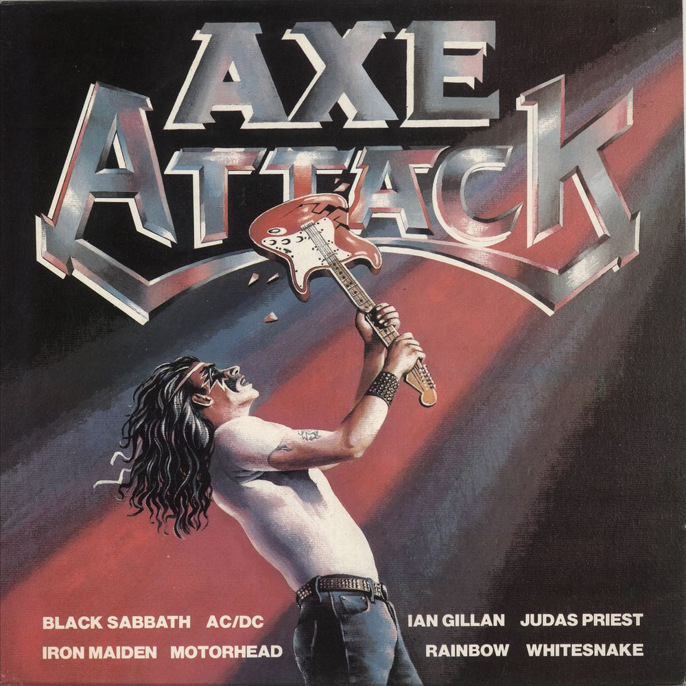 Various-Rock & Metal Axe Attack - Damont pressing UK vinyl LP album (LP record) NE1100