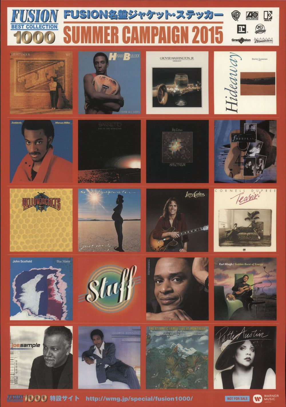 Various-Soul & Funk Fusion Best Collection 1000 Summer Campaign 2015 - 3 x Sticker Sheets (60 stickers) Japanese Promo memorabilia PROMO STICKERS