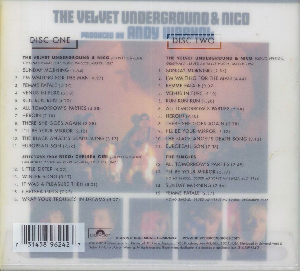 Velvet Underground The Velvet Underground & Nico: Deluxe Edition US 2 CD album set (Double CD) 731458962427