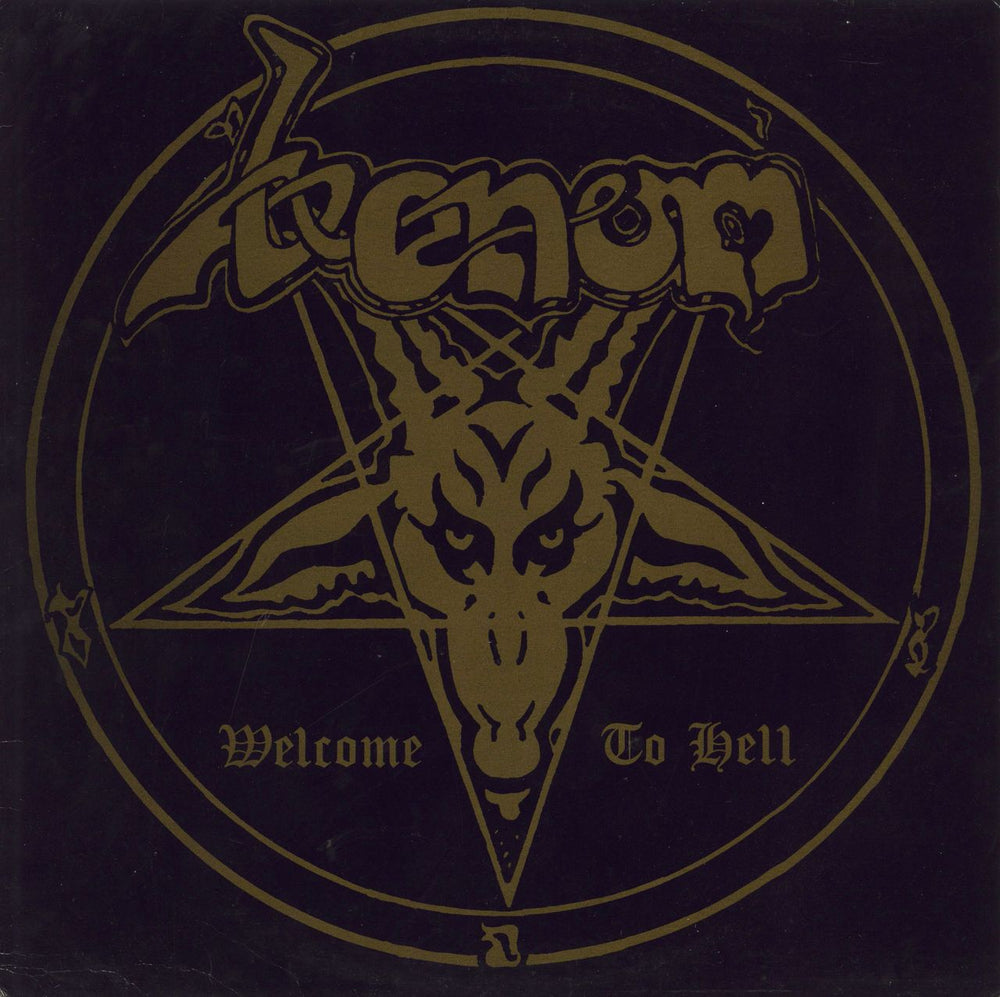 Venom Welcome To Hell + poster + Lyric Insert - EX UK vinyl LP album (LP record) NEAT1002LP