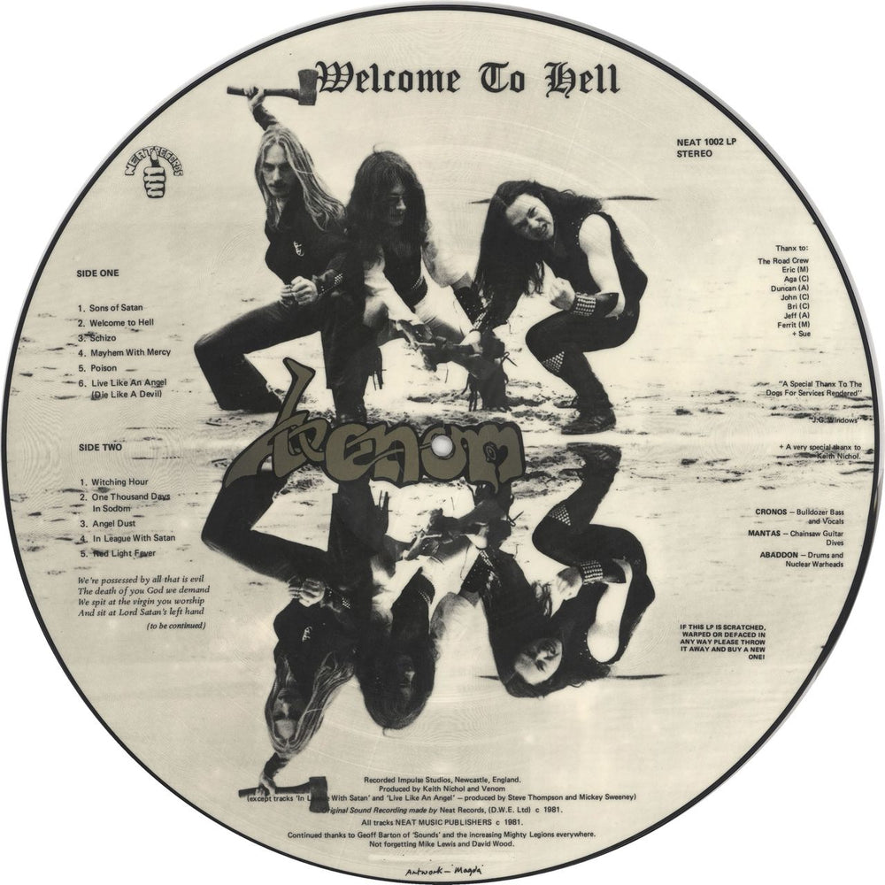 Venom Welcome To Hell UK picture disc LP (vinyl picture disc album)