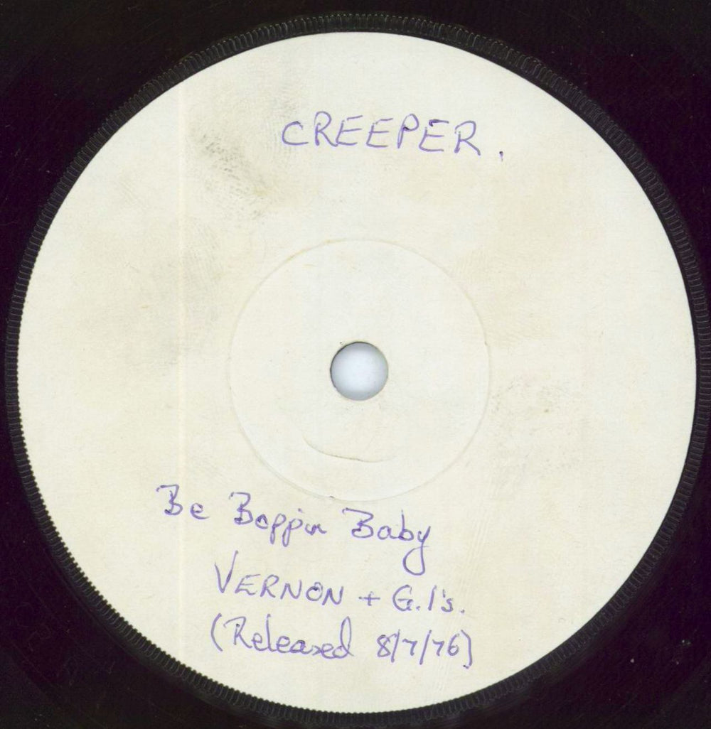 Vernon And The G.I's Be-Boppin' Baby - Test Pressing UK 7" vinyl single (7 inch record / 45) VGI0002