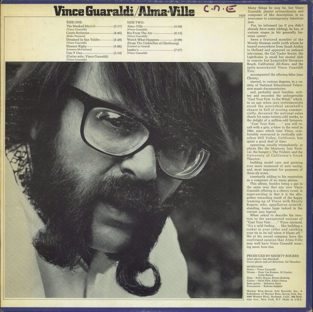 Vince Guaraldi Alma Ville - Promotional Copy US Promo vinyl LP album (LP record)