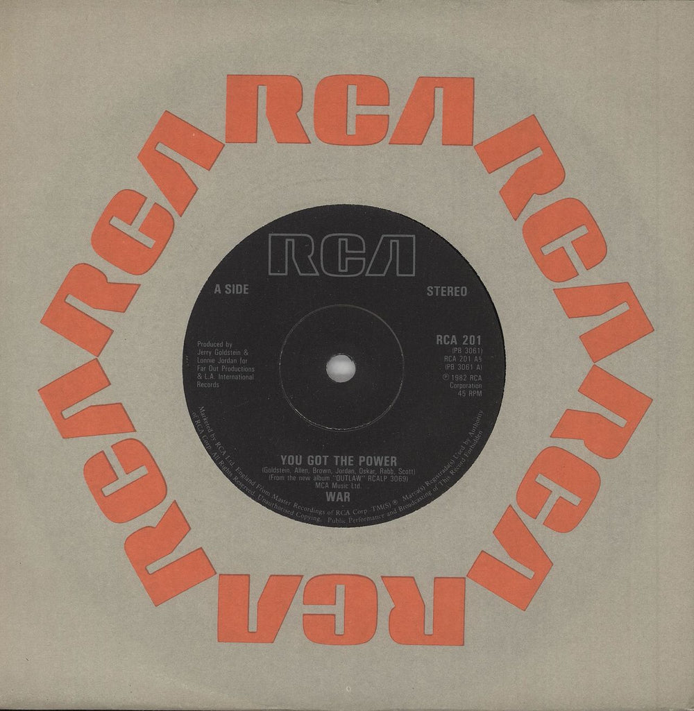 War You Got The Power - Solid UK 7" vinyl single (7 inch record / 45) RCA201