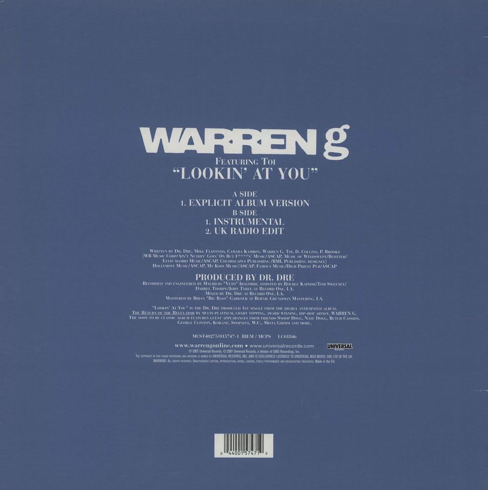 Warren G Lookin' At You UK 12" vinyl single (12 inch record / Maxi-single)