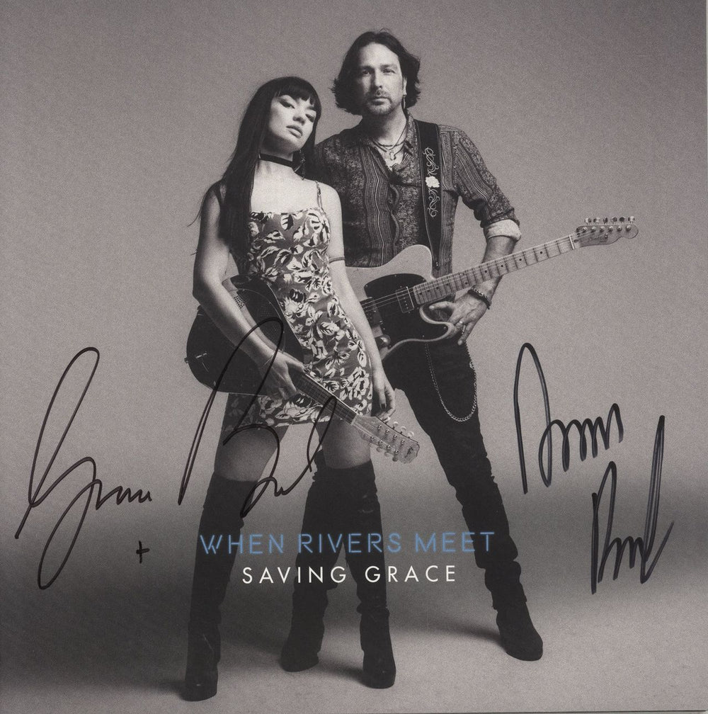 When Rivers Meet Saving Grace - Silver Splatter Vinyl - Autographed UK vinyl LP album (LP record) WRMLPV02