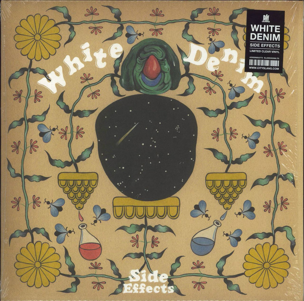 White Denim Side Effects - Clear Vinyl - Open Shrink UK vinyl LP album (LP record) SLANG50208LTD