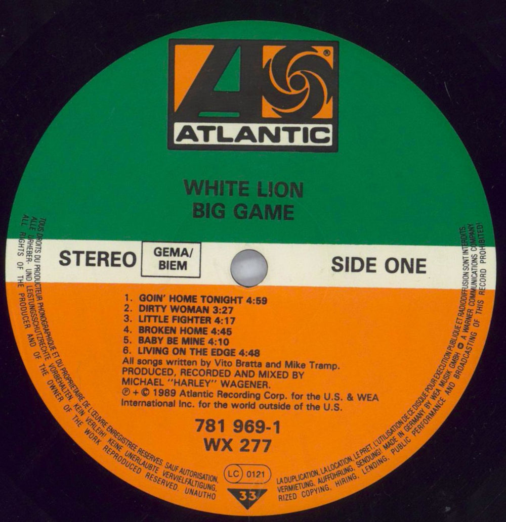 White Lion Big Game + Poster UK vinyl LP album (LP record) WHTLPBI820665