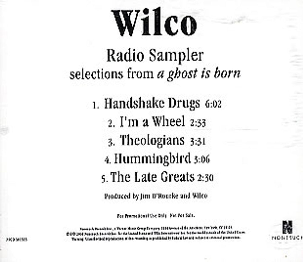 Wilco Radio Sampler - Selections from 'A Ghost Is Born' Album US Promo CD single (CD5 / 5") PRCD-301515