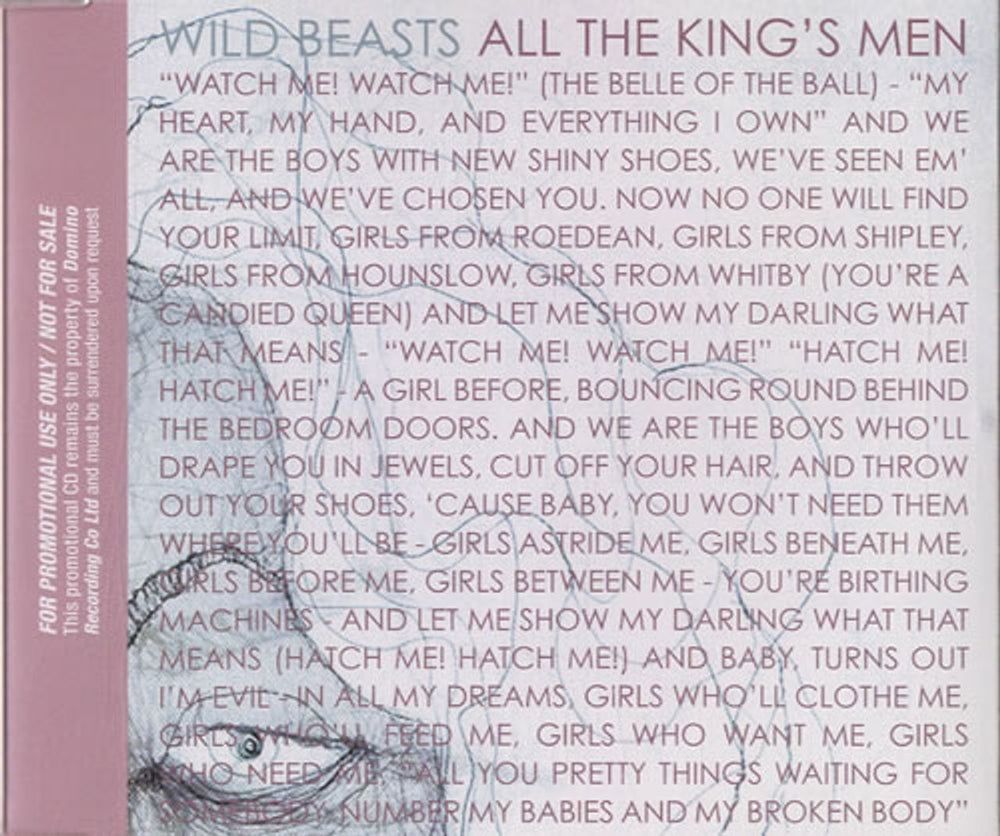 Wild Beasts All The King's Men UK Promo CD single (CD5 / 5") RUG334CDP