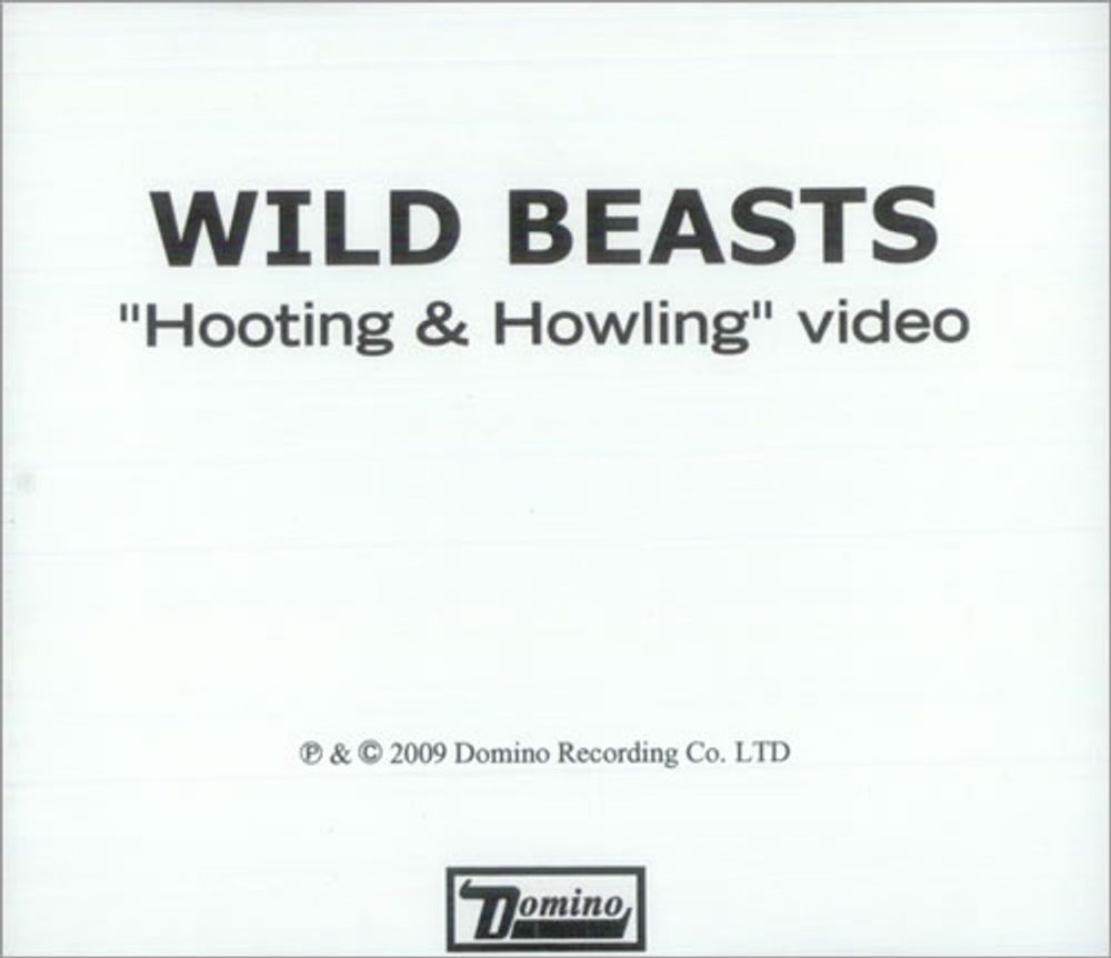 Wild Beasts Hooting & Howling US Promo CD-R acetate DVD-R ACETATE