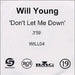 Will Young Don't Let Me Down - 3:59 UK Promo CD-R acetate CD-R ACETATE