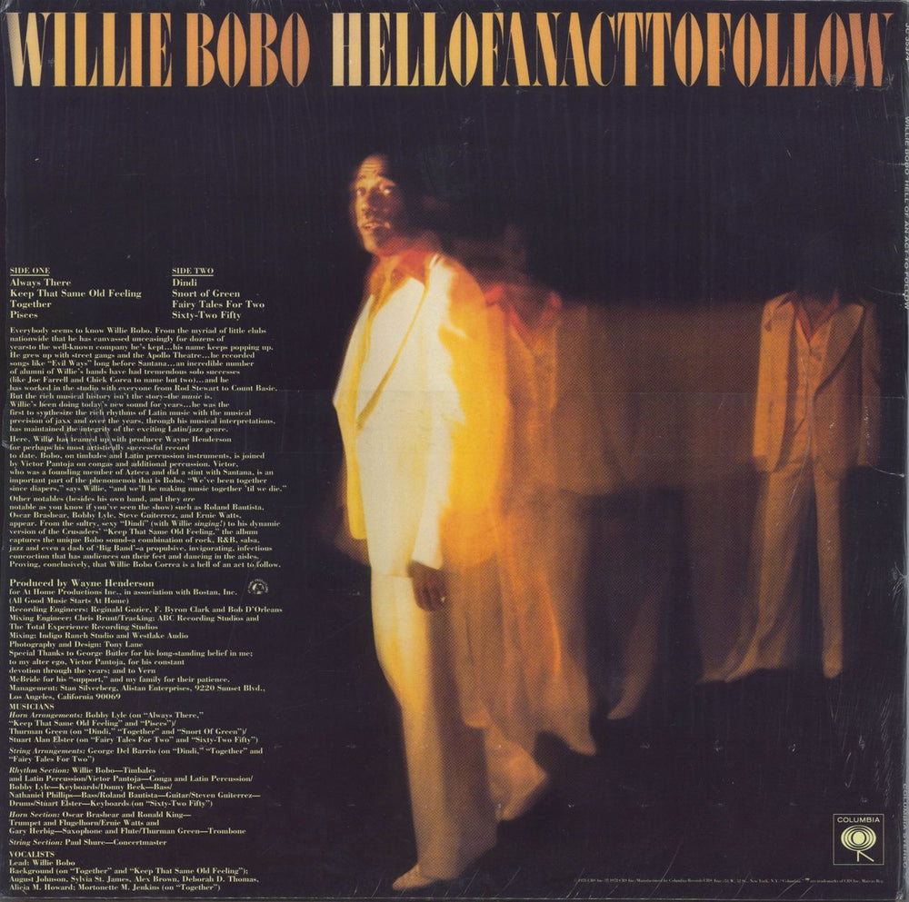 Willie Bobo Hell Of An Act To Follow - shrink US vinyl LP album (LP record)