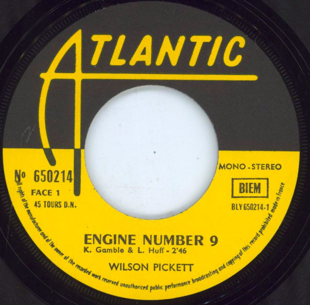 Wilson Pickett Engine No 9 + Sleeve French 7" vinyl single (7 inch record / 45) WP.07EN804197