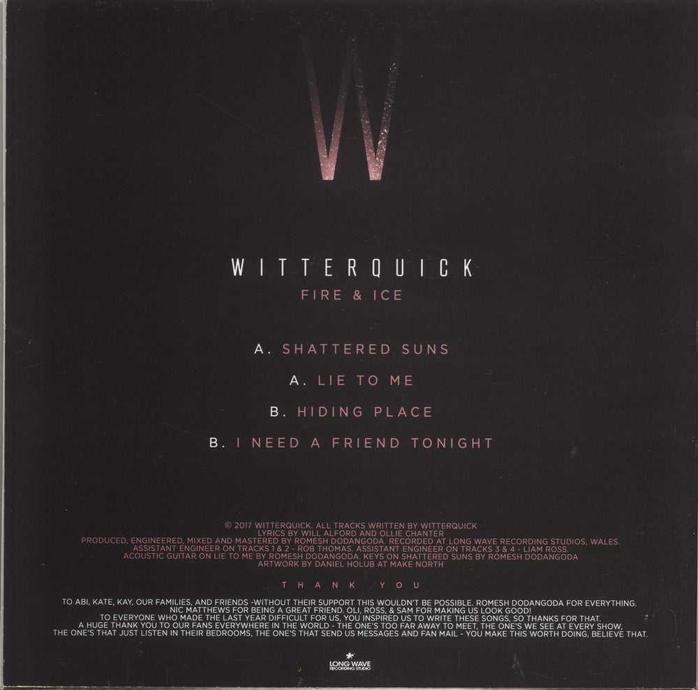 Witterquick Fire & Ice EP - Autographed UK 12" vinyl single (12 inch record / Maxi-single)