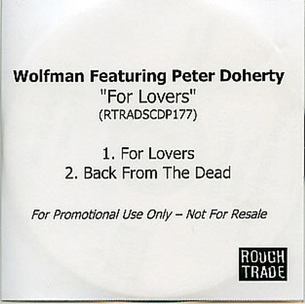 Wolfman For Lovers - 2tr UK Promo CD-R acetate CD-R