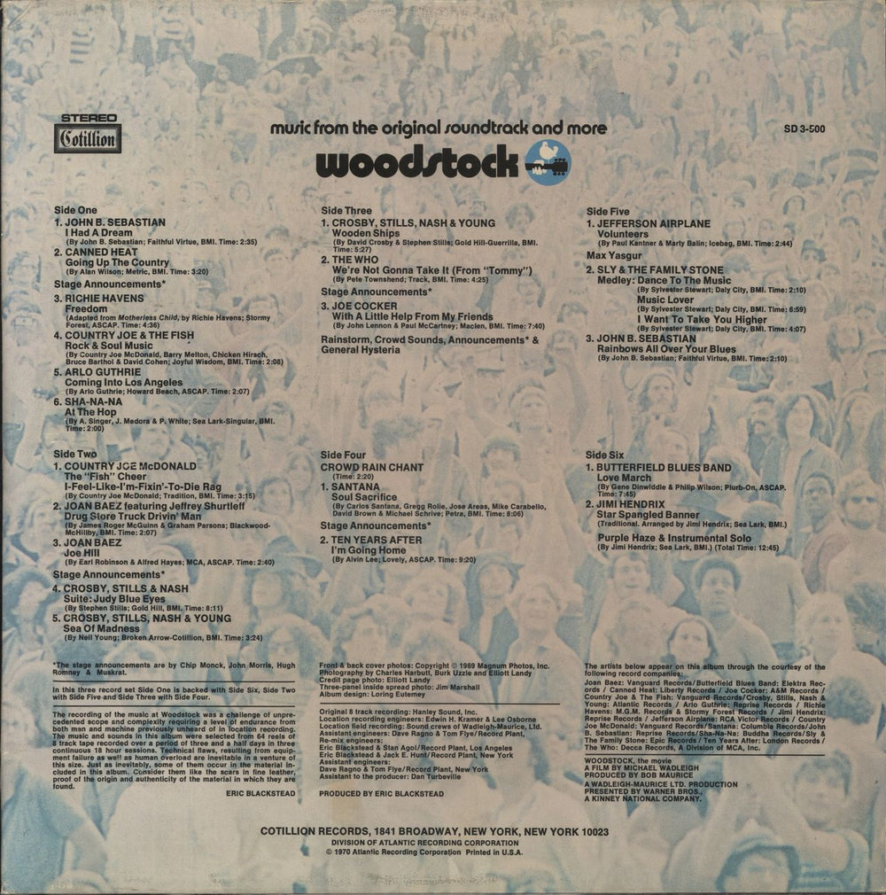 Woodstock Woodstock - EX US 3-LP vinyl record set (Triple LP Album)