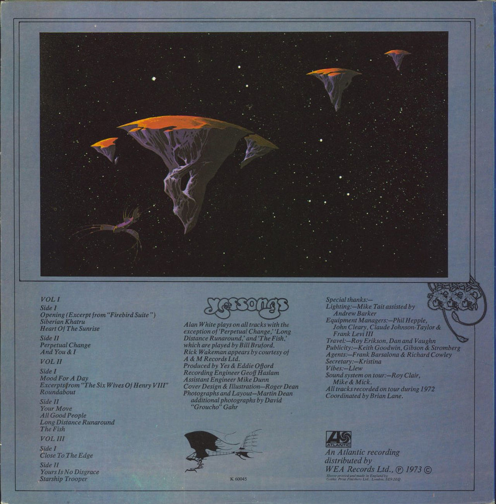 Yes Yessongs - 2nd-EX UK 3-LP vinyl record set (Triple LP Album)