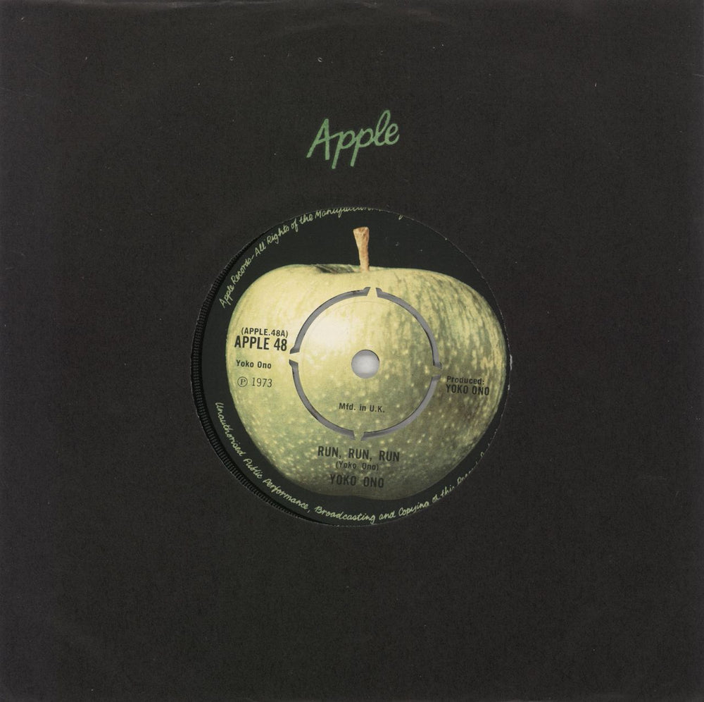 Yoko Ono Run Run Run UK 7" vinyl single (7 inch record / 45) APPLE48