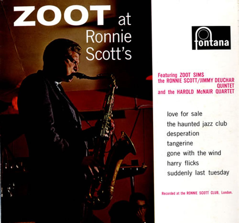 Zoot Sims Zoot At Ronnie Scott's UK vinyl LP album (LP record) TFL5176